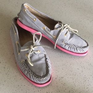 Sperry Topsider for J. Crew Pinstripe Boat Shoes